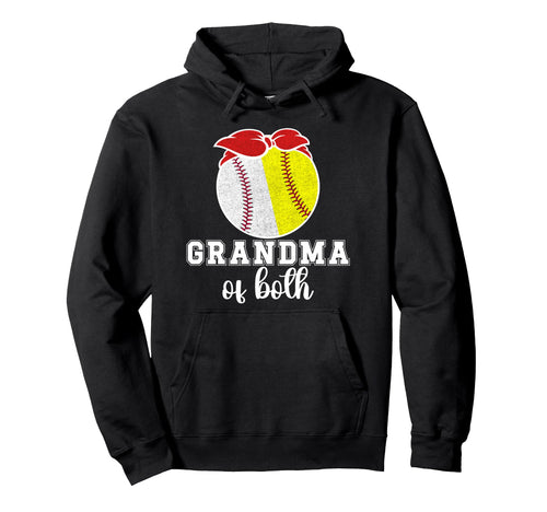 Grandma Both Softball Baseball Grandma Hoodie - Unique Graphic Unisex - T-Shirt, Sweatshirt, Hoodie
