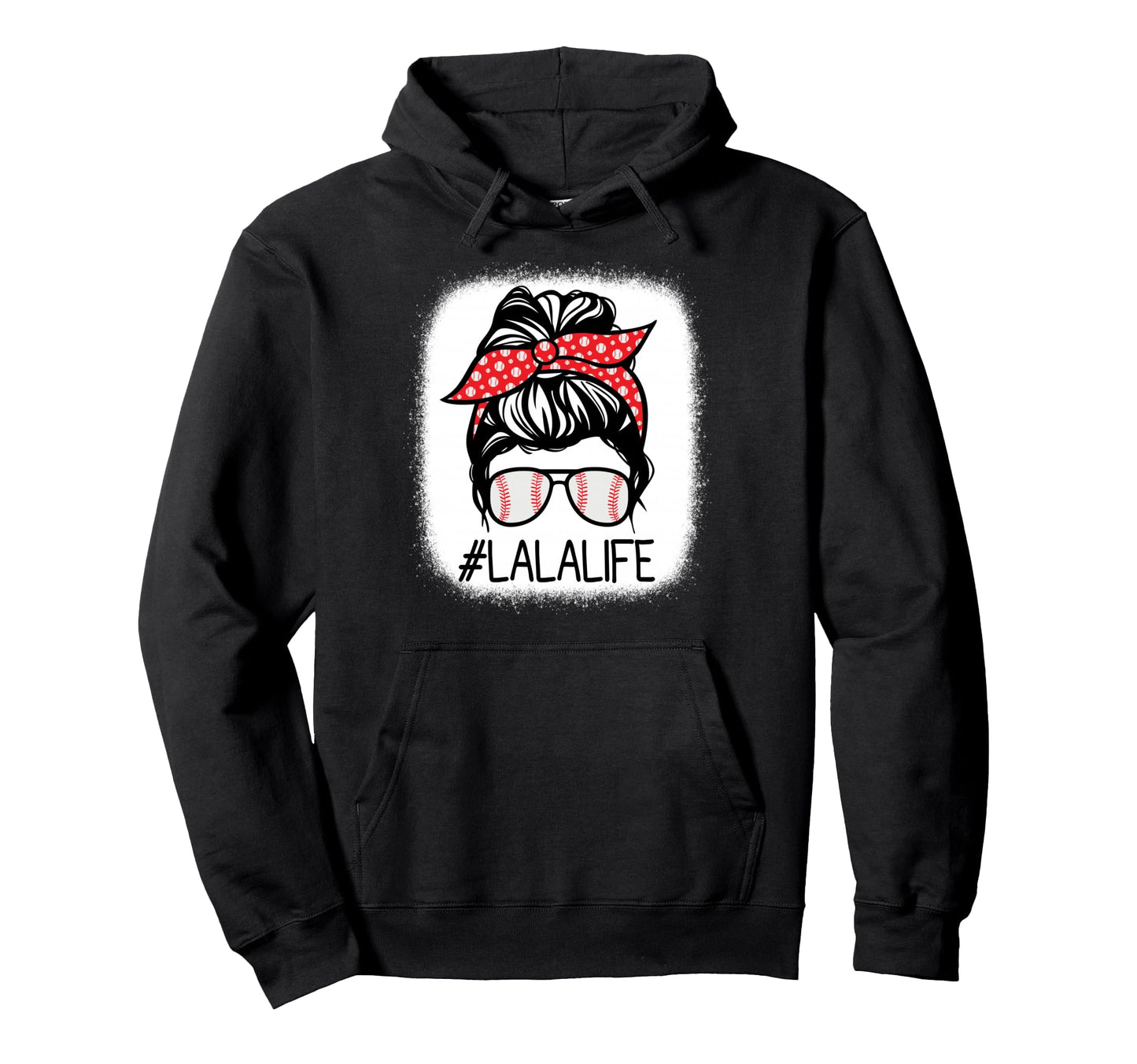 Lala Bleached Messy Bun Baseball Hoodie - Casual Everyday Wear Men Women - T-Shirt, Sweatshirt, Hoodie