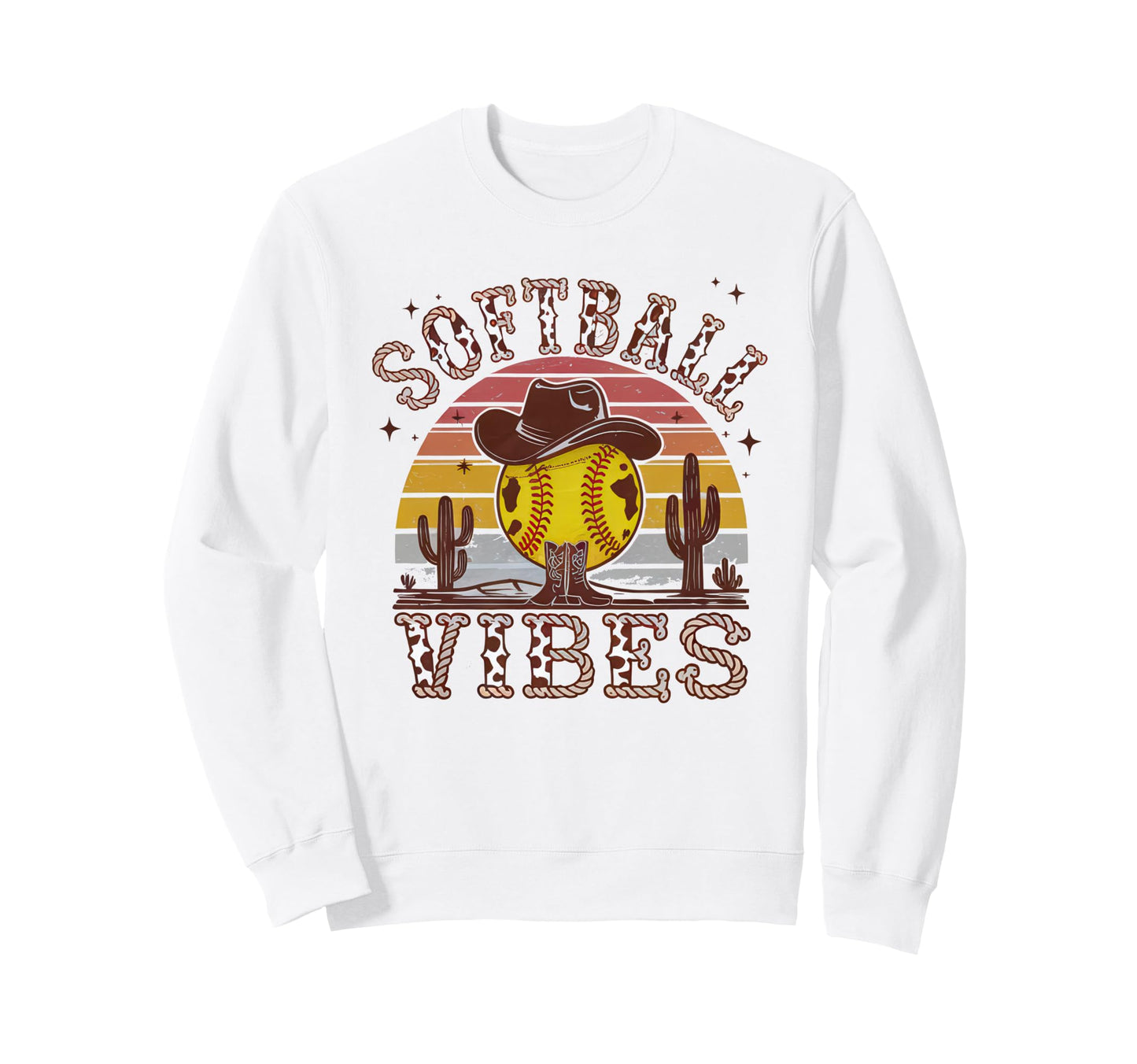 Softball Vibes Groovy Game Day Sweatshirt - Casual Everyday Wear Unisex - T-Shirt, Sweatshirt, Hoodie