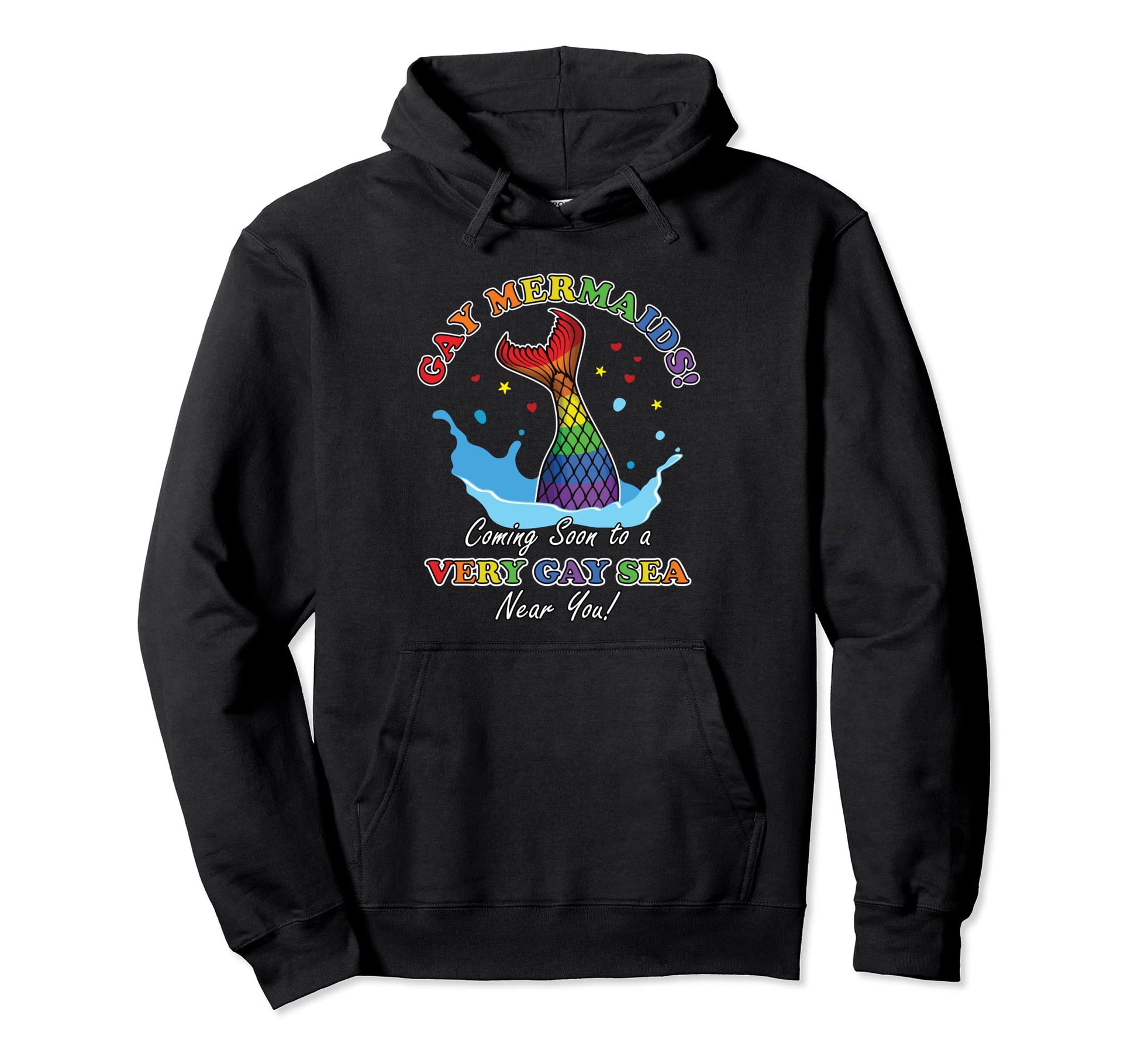 Funny Gay Mermaid Tail Rainbow Lgbtq Gay Hoodie - Novelty Apparel Unisex - T-Shirt, Sweatshirt, Hoodie