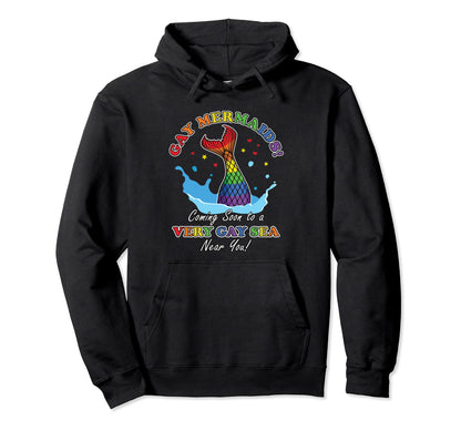 Funny Gay Mermaid Tail Rainbow Lgbtq Gay Hoodie - Novelty Apparel Unisex - T-Shirt, Sweatshirt, Hoodie