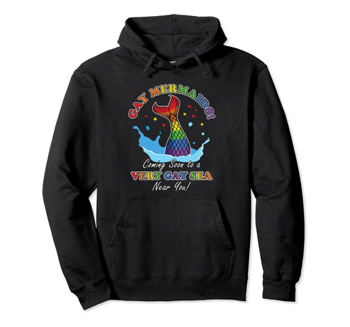 Funny Gay Mermaid Tail Rainbow Lgbtq Gay Hoodie - Novelty Apparel Unisex - T-Shirt, Sweatshirt, Hoodie