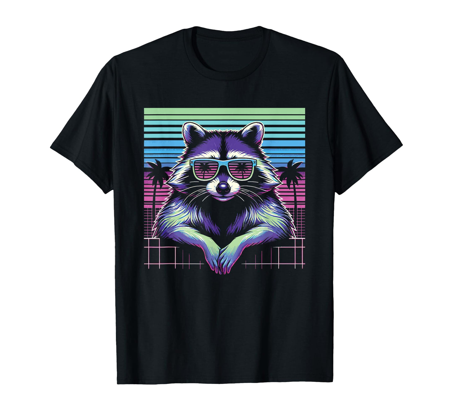 Raccoon Sunglasses 80S Aesthetic T-Shirt - Streetwear Style Men Women - T-Shirt, Sweatshirt, Hoodie