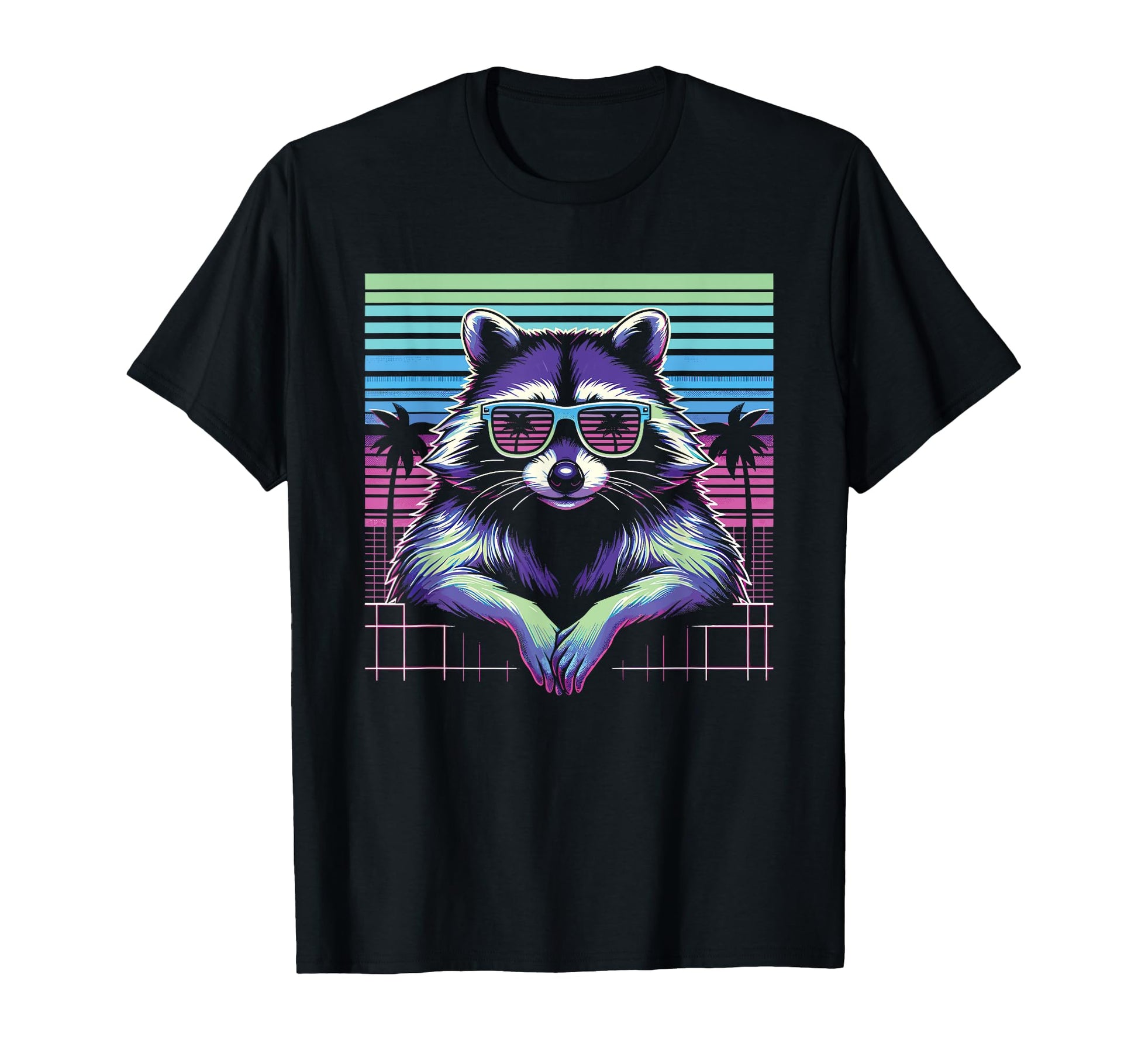 Raccoon Sunglasses 80S Aesthetic T-Shirt - Streetwear Style Men Women - T-Shirt, Sweatshirt, Hoodie