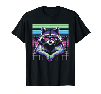 Raccoon Sunglasses 80S Aesthetic T-Shirt - Streetwear Style Men Women - T-Shirt, Sweatshirt, Hoodie