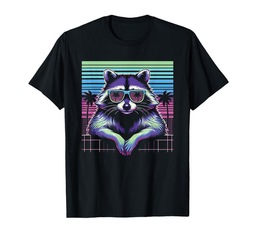 Raccoon Sunglasses 80S Aesthetic T-Shirt - Streetwear Style Men Women - T-Shirt, Sweatshirt, Hoodie