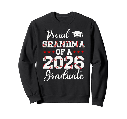 Proud Grandma 2026 Senior Sweatshirt - Aesthetic Graphic Men Women - T-Shirt, Sweatshirt, Hoodie