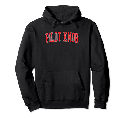 Pilot Knob Distressed Red Varsity Hoodie - Fun Novelty Design Men Women - T-Shirt, Sweatshirt, Hoodie