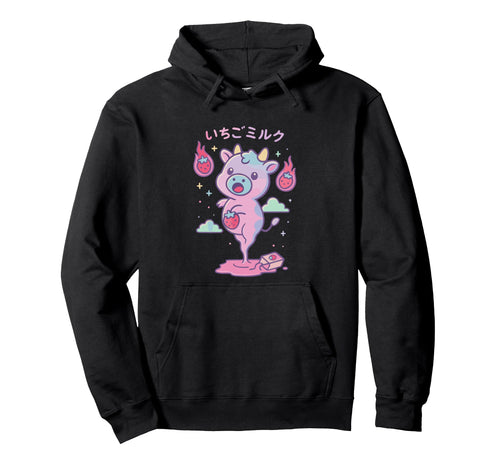 Ghost Cow Kawaii Anime Strawberry Milk Hoodie - Streetwear Style Unisex - T-Shirt, Sweatshirt, Hoodie