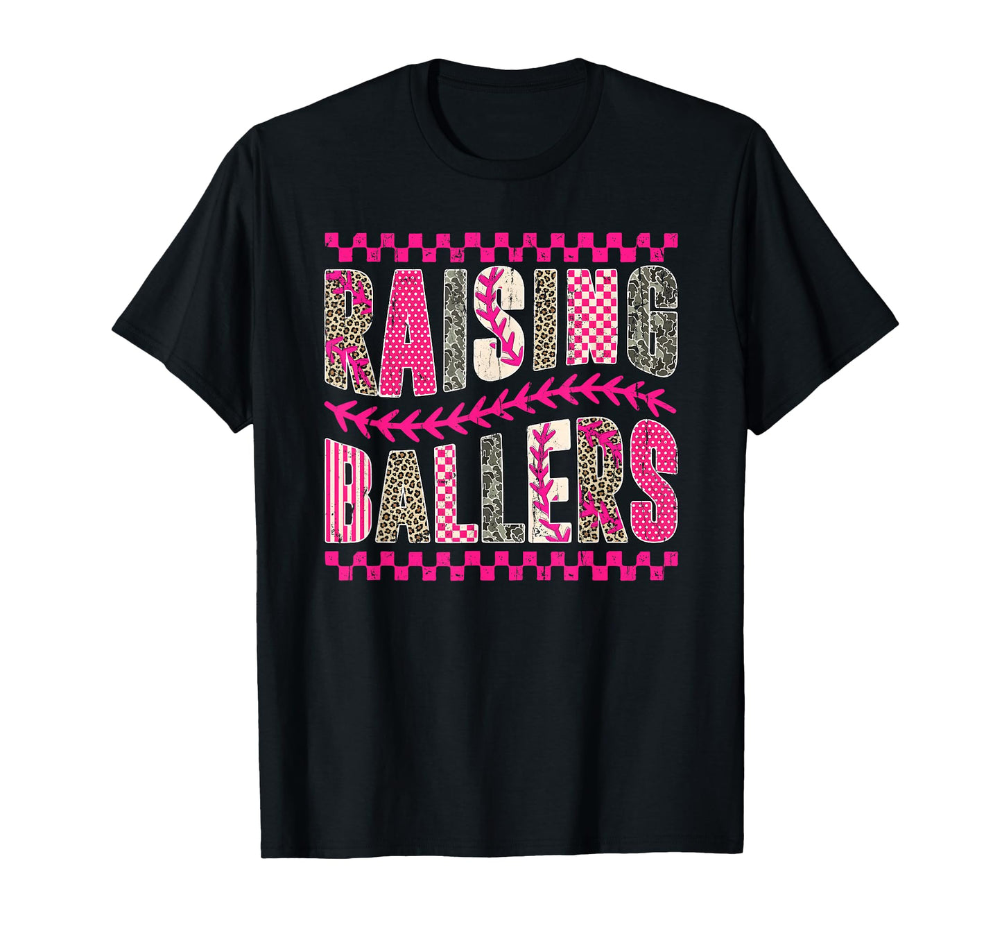 Raising Ballers Baseball Mom Funny T-Shirt - Aesthetic Graphic for Adults - T-Shirt, Sweatshirt, Hoodie