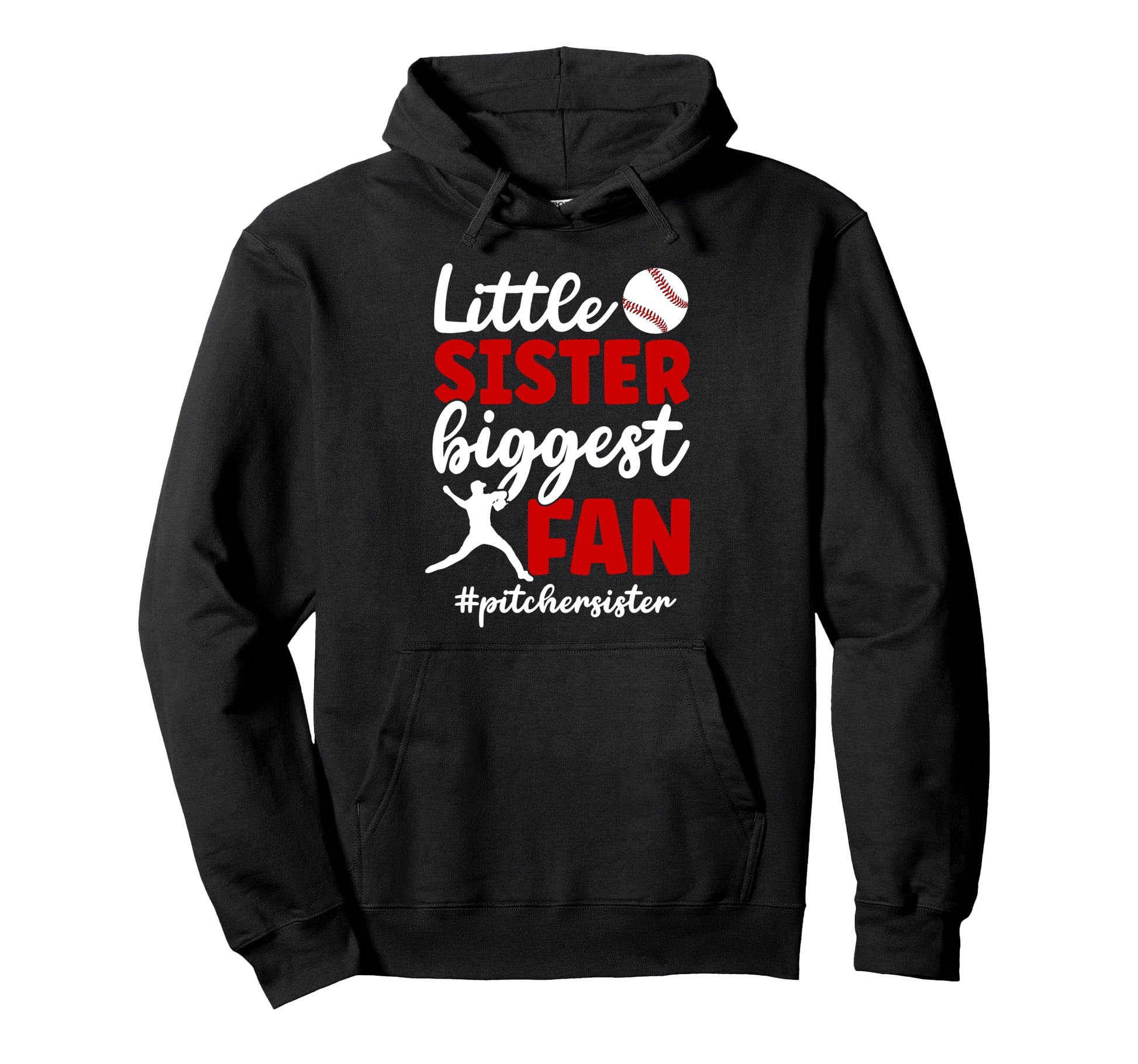 Little Sister Baseball Pitcher Hoodie - Aesthetic Graphic for Adults - T-Shirt, Sweatshirt, Hoodie