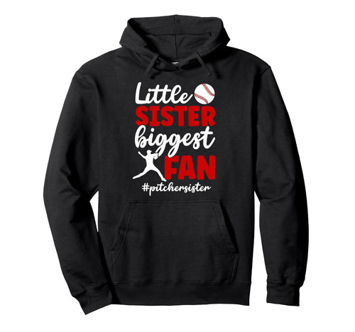 Little Sister Baseball Pitcher Hoodie - Aesthetic Graphic for Adults - T-Shirt, Sweatshirt, Hoodie