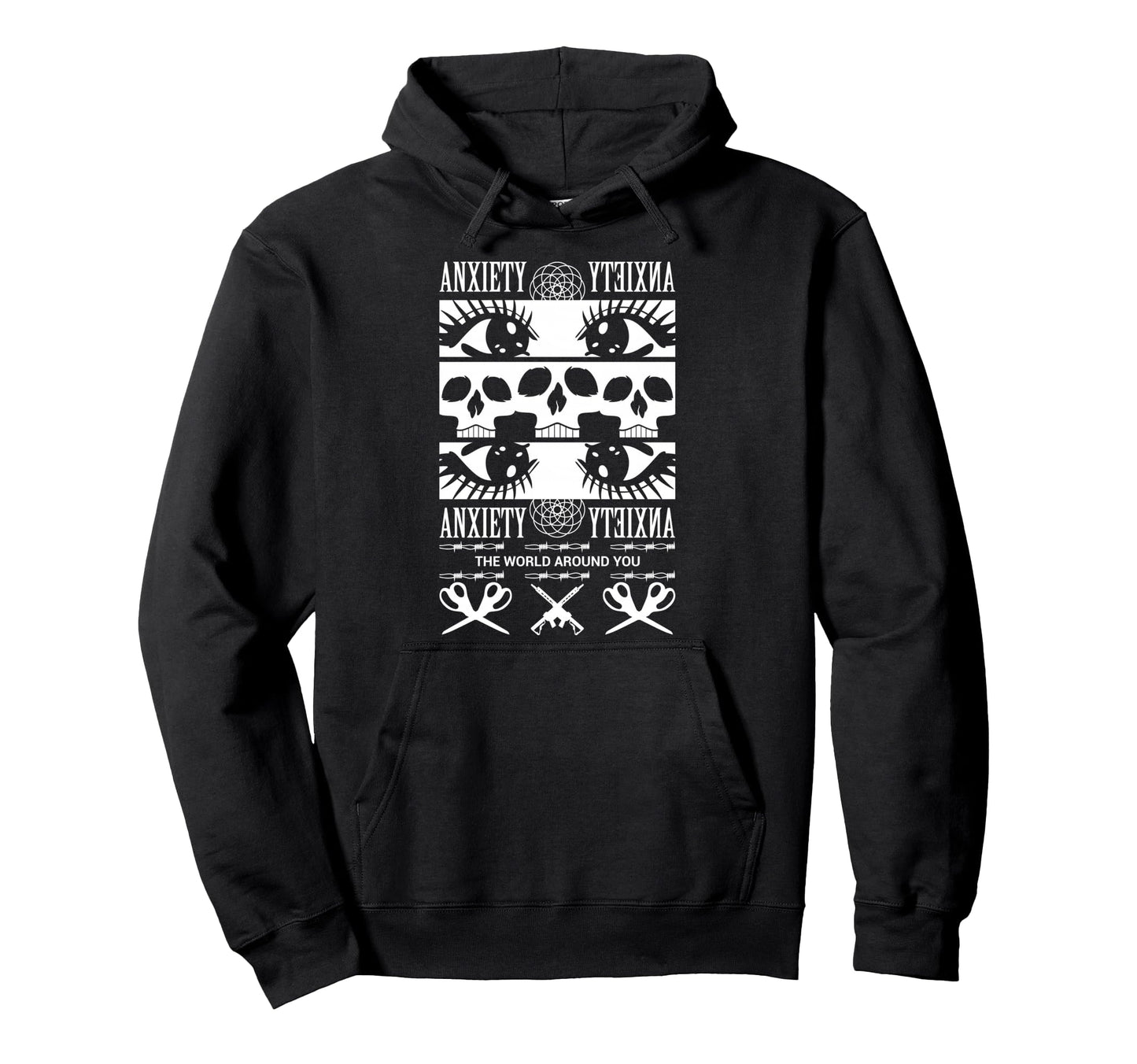 Anxiety Aesthetic Edgy Streetwear Hoodie - Trendy Graphic Men Women - T-Shirt, Sweatshirt, Hoodie