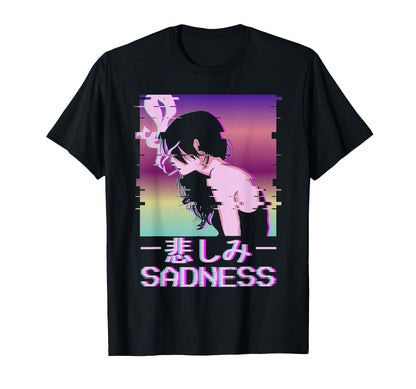 Sadness Japanese Vaporwave Alt T-Shirt - Fun Novelty Design Men Women - T-Shirt, Sweatshirt, Hoodie