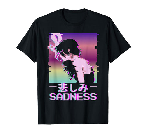 Sadness Japanese Vaporwave Alt T-Shirt - Fun Novelty Design Men Women - T-Shirt, Sweatshirt, Hoodie