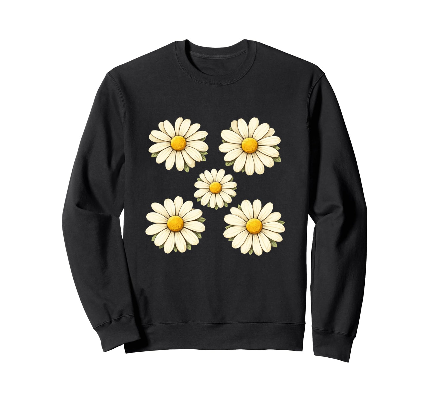 70S Floral Indie Aesthetic Minimal Daisy Sweatshirt - Graphic Print Unisex - T-Shirt, Sweatshirt, Hoodie