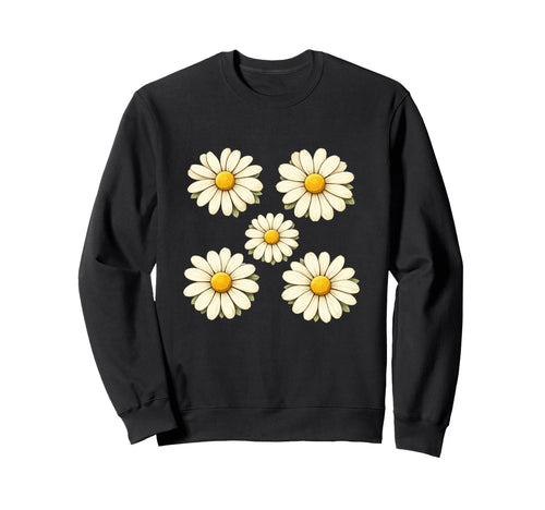 70S Floral Indie Aesthetic Minimal Daisy Sweatshirt - Graphic Print Unisex - T-Shirt, Sweatshirt, Hoodie