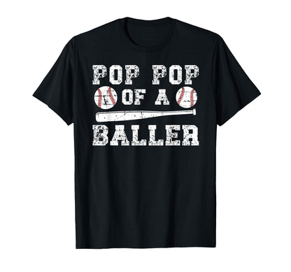 Pop Pop Baller Baseball Pop Pop Baseball T-Shirt - Trendy Graphic Unisex - T-Shirt, Sweatshirt, Hoodie
