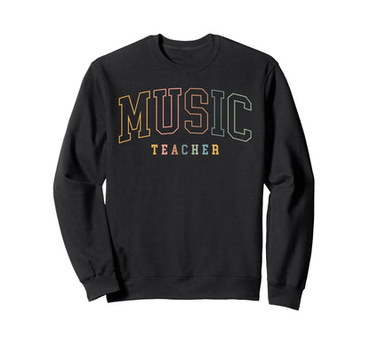 Music Teacher Boho Colors Sweatshirt - Unique Graphic Men Women - T-Shirt, Sweatshirt, Hoodie