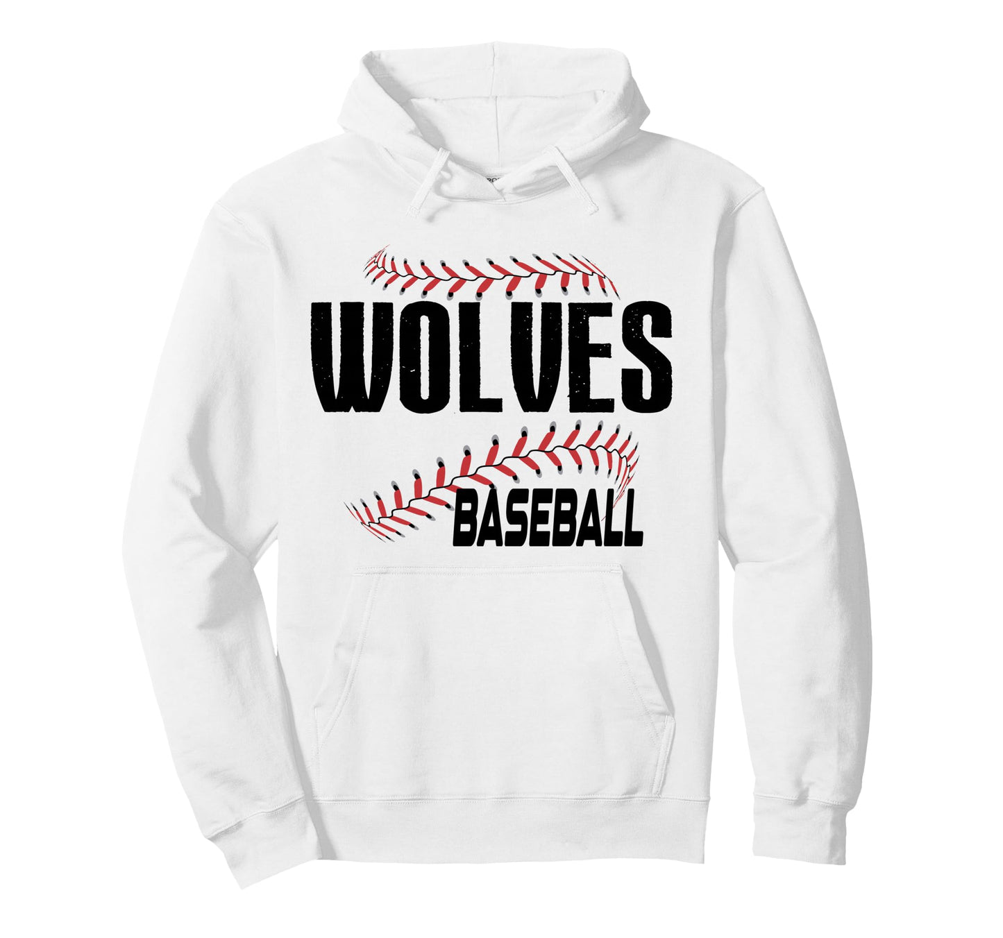 Wolves Baseball Mom Game Day School Hoodie - Minimalist Print for Adults - T-Shirt, Sweatshirt, Hoodie