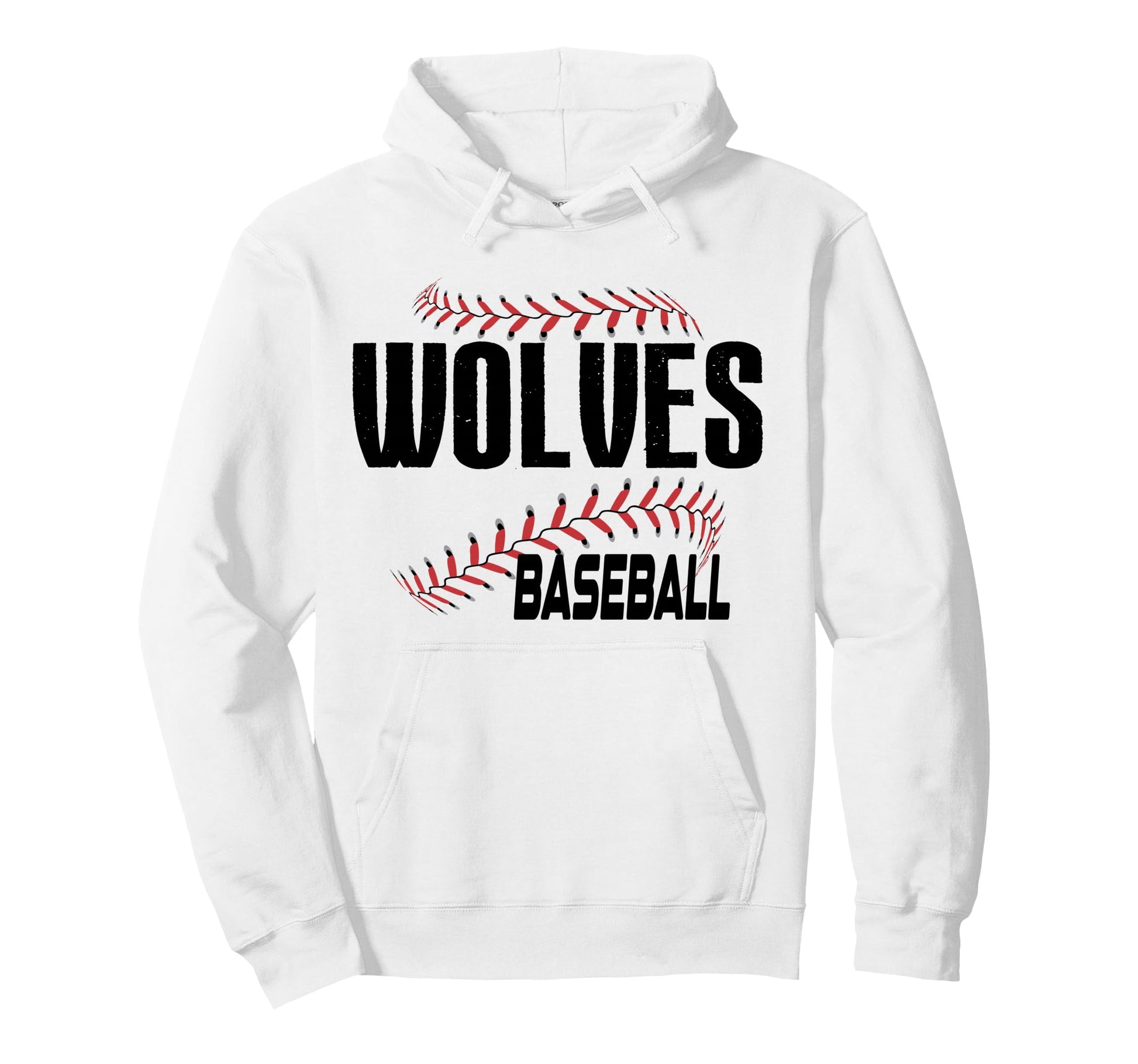 Wolves Baseball Mom Game Day School Hoodie - Minimalist Print for Adults - T-Shirt, Sweatshirt, Hoodie