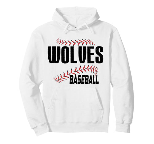 Wolves Baseball Mom Game Day School Hoodie - Minimalist Print for Adults - T-Shirt, Sweatshirt, Hoodie