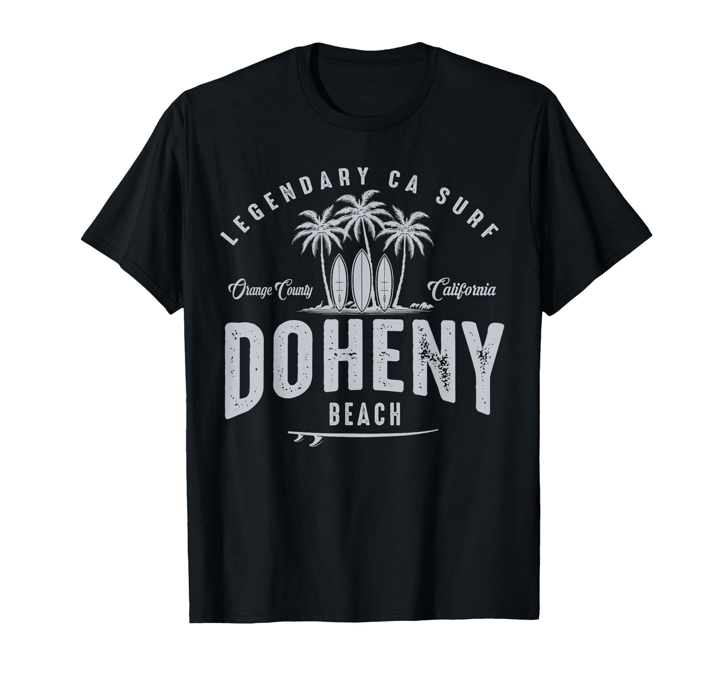 Three Surfboards And Palms Doheny T-Shirt - Custom Art Print Men Women - T-Shirt, Sweatshirt, Hoodie
