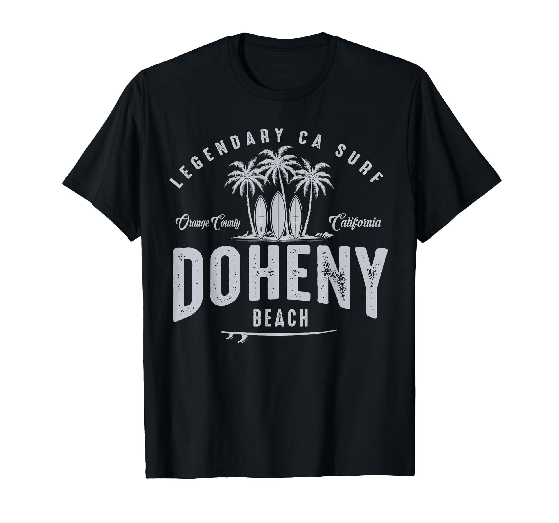 Three Surfboards And Palms Doheny T-Shirt - Custom Art Print Men Women - T-Shirt, Sweatshirt, Hoodie