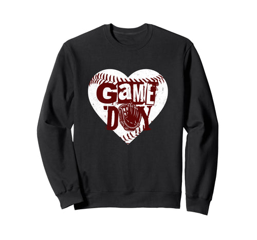 Grunge Baseball Heart Softball Mom Sweatshirt - Graphic Print Men Women - T-Shirt, Sweatshirt, Hoodie