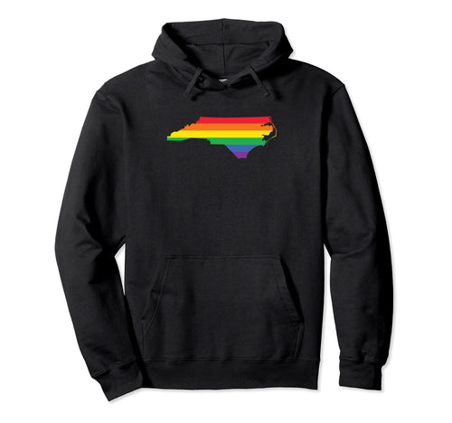 North Carolina Lgbtq Rainbow Flag Gay Hoodie - Aesthetic Graphic Unisex - T-Shirt, Sweatshirt, Hoodie
