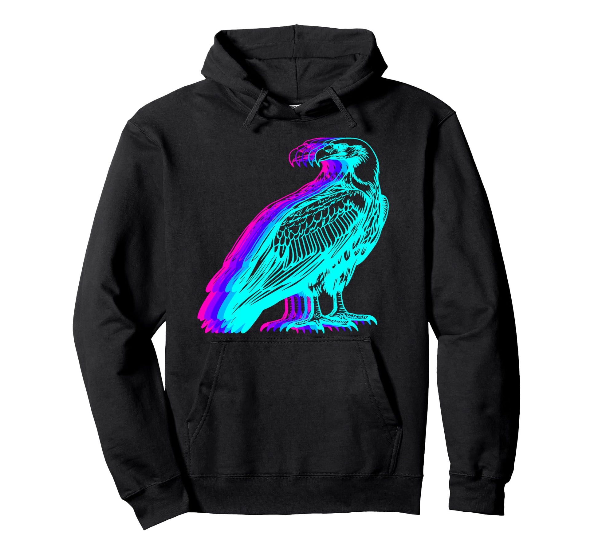 Vulture Bird Vaporwave Hoodie - Novelty Apparel for Adults - T-Shirt, Sweatshirt, Hoodie