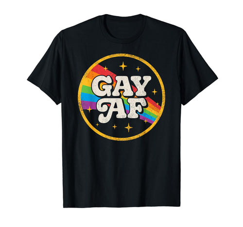 Lgbtq Gay Af Pride Lgbt Ally Rainbow T-Shirt - Novelty Apparel for Adults - T-Shirt, Sweatshirt, Hoodie