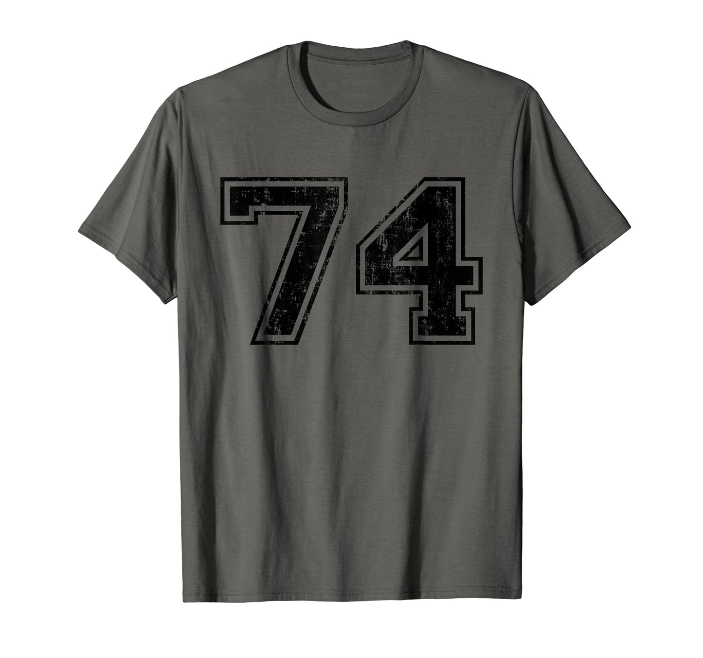 Number 74 Varsity Distressed Sport Team T-Shirt - Graphic Print for Adults - T-Shirt, Sweatshirt, Hoodie
