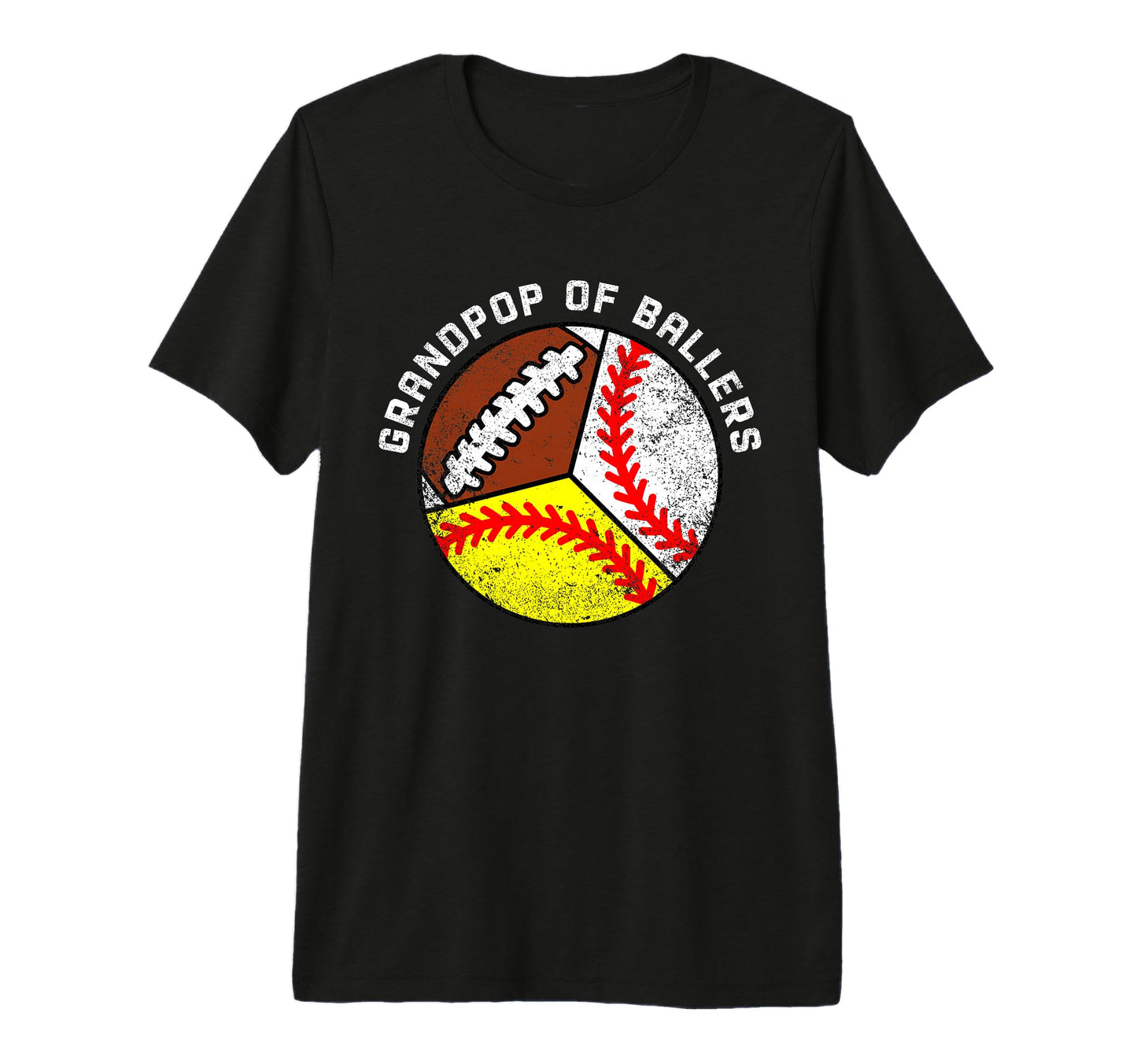 Mens Grandpop Ballers Funny Baseball T-Shirt - Minimalist Print for Adults - T-Shirt, Sweatshirt, Hoodie