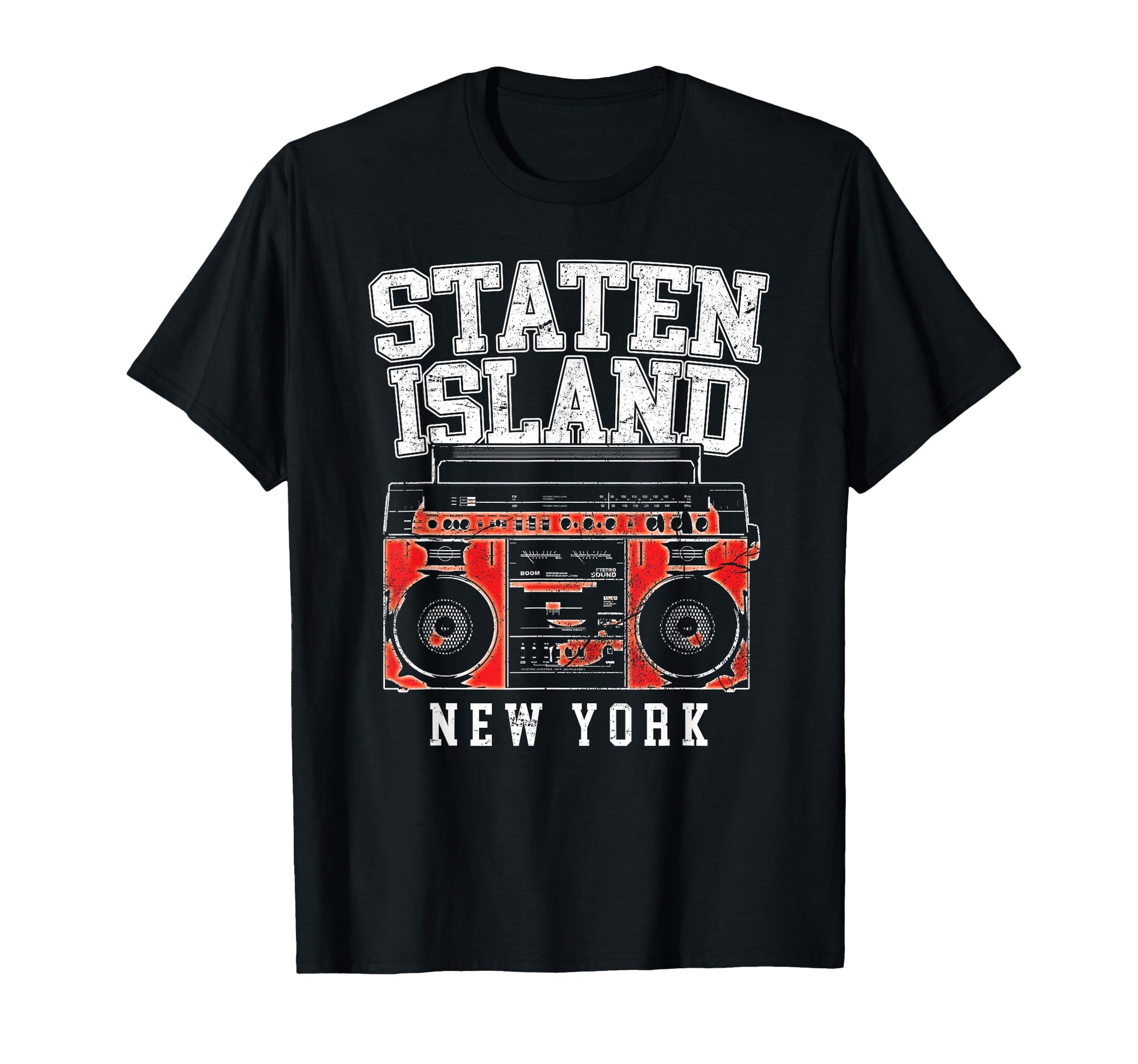 Staten Island New York Nyc Boombox T-Shirt - Aesthetic Graphic for Adults - T-Shirt, Sweatshirt, Hoodie