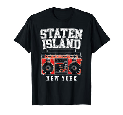 Staten Island New York Nyc Boombox T-Shirt - Aesthetic Graphic for Adults - T-Shirt, Sweatshirt, Hoodie