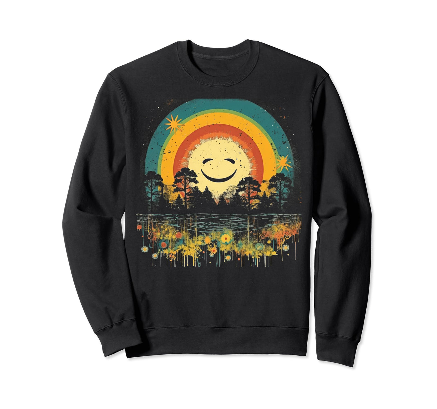 Sun Boho Groovy Sunshine Grunge 40 Sweatshirt - Unique Graphic Unisex - T-Shirt, Sweatshirt, Hoodie