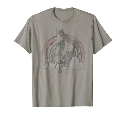 Rainbow Horse Faded T-Shirt - Minimalist Print for Adults - T-Shirt, Sweatshirt, Hoodie