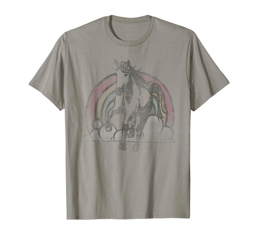 Rainbow Horse Faded T-Shirt - Minimalist Print for Adults - T-Shirt, Sweatshirt, Hoodie