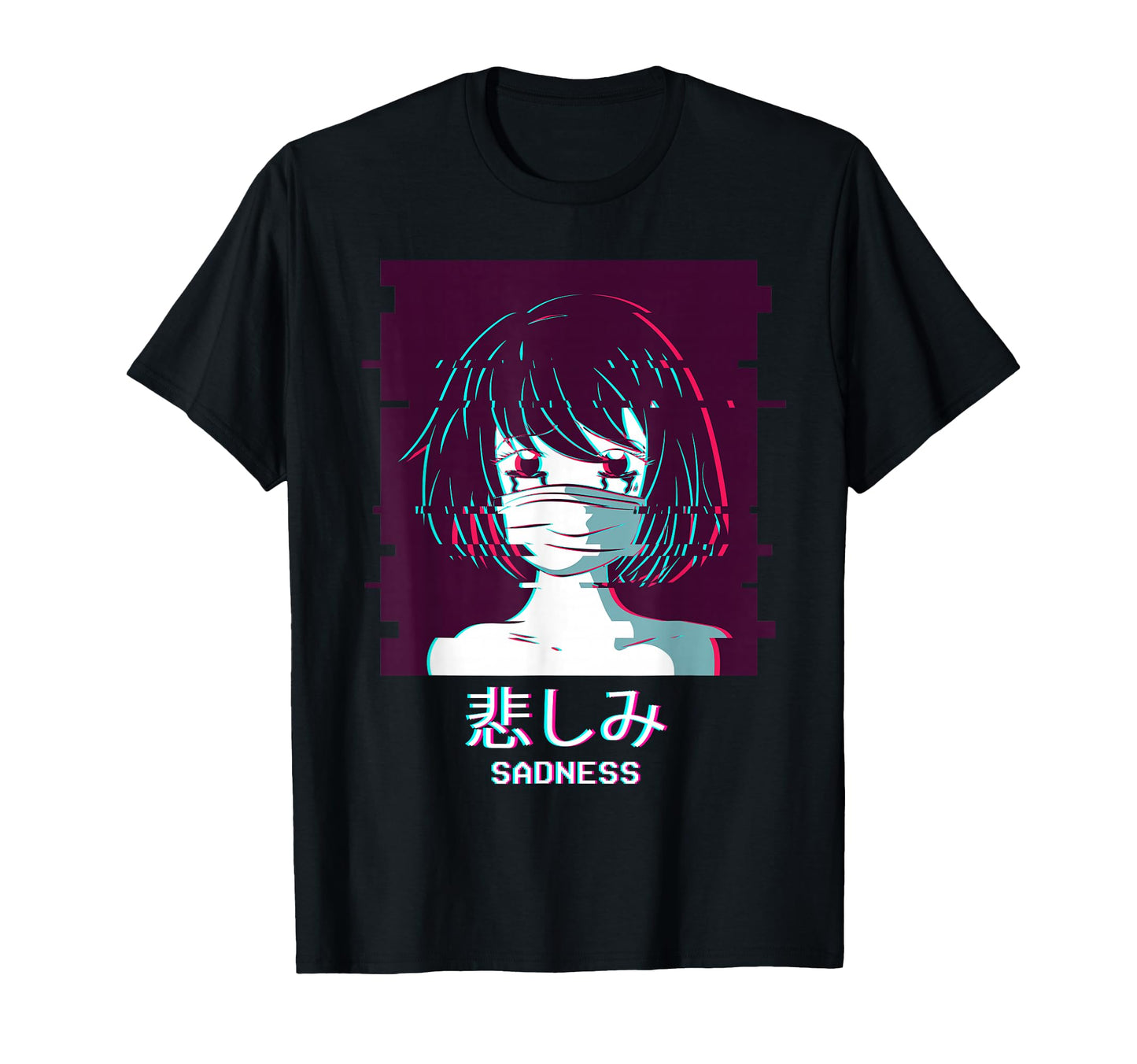 Sadness Sad Anime Vaporwave Aesthetic T-Shirt - Novelty Apparel Men Women - T-Shirt, Sweatshirt, Hoodie