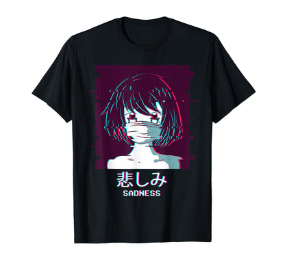Sadness Sad Anime Vaporwave Aesthetic T-Shirt - Novelty Apparel Men Women - T-Shirt, Sweatshirt, Hoodie