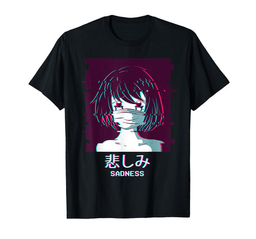 Sadness Sad Anime Vaporwave Aesthetic T-Shirt - Novelty Apparel Men Women - T-Shirt, Sweatshirt, Hoodie