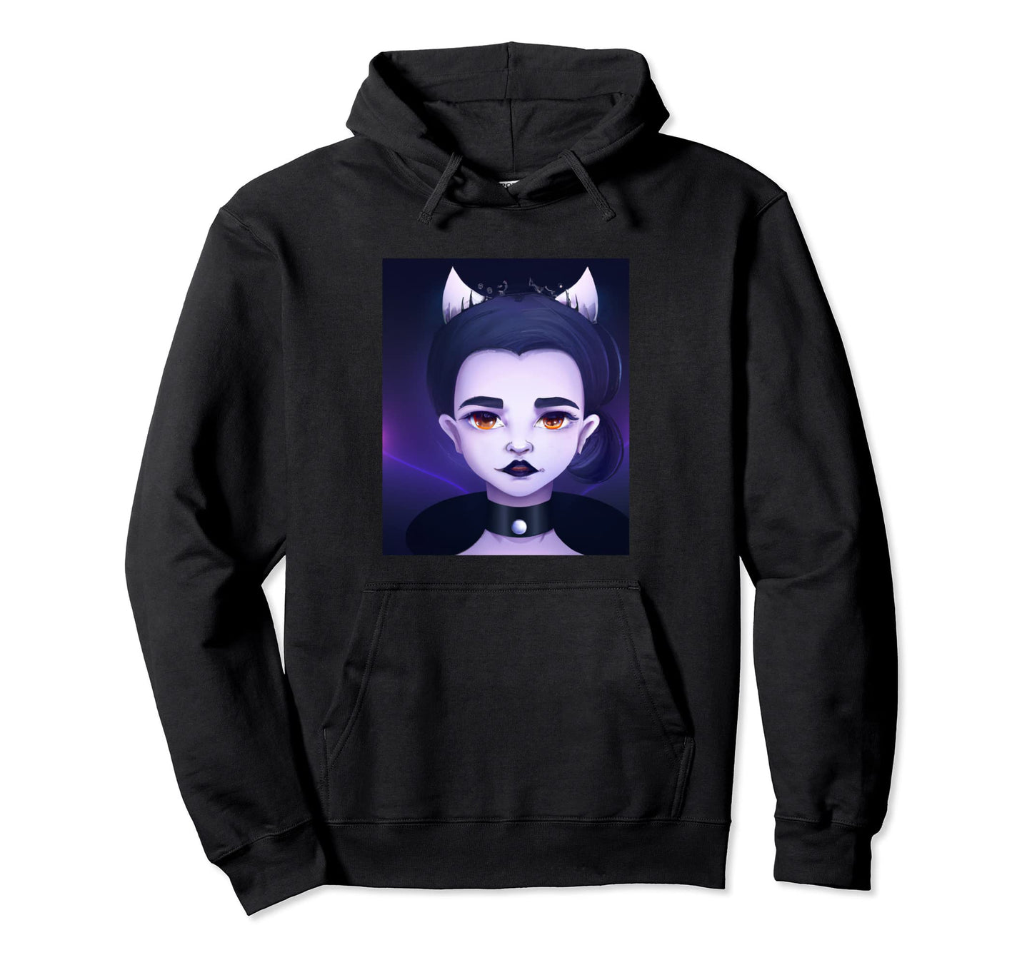 Goth Anime Vaporwave And Creepy Devil Hoodie - Minimalist Print Unisex - T-Shirt, Sweatshirt, Hoodie