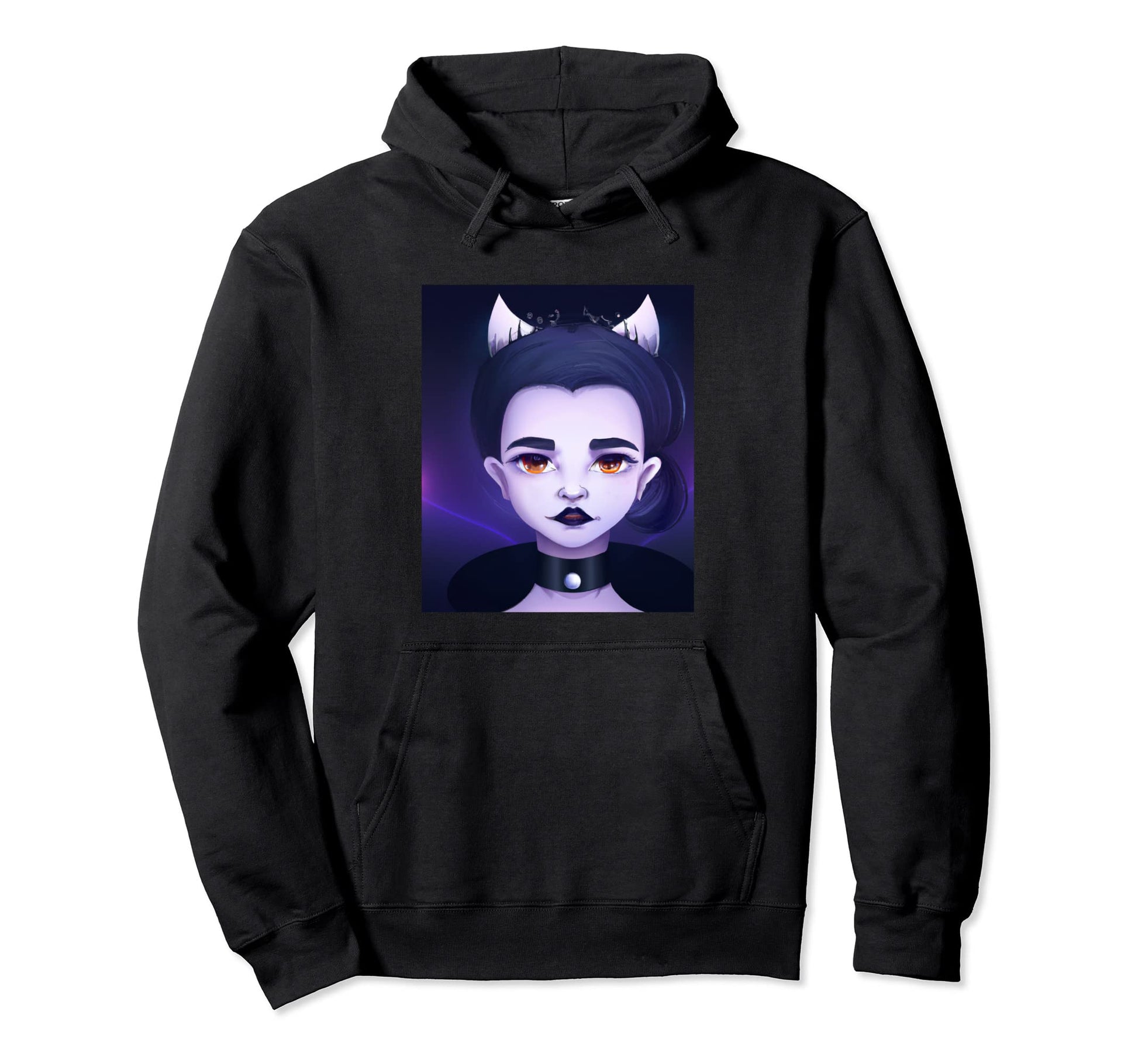Goth Anime Vaporwave And Creepy Devil Hoodie - Minimalist Print Unisex - T-Shirt, Sweatshirt, Hoodie