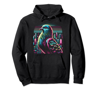 Pigeon City Vaporwave Vivid 80S 90S Era Hoodie - Unique Graphic Unisex - T-Shirt, Sweatshirt, Hoodie