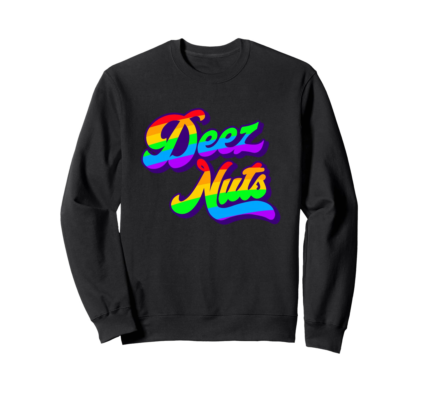 Deez Nuts 1970S Rainbow Pride Sweatshirt - Novelty Apparel for Adults - T-Shirt, Sweatshirt, Hoodie