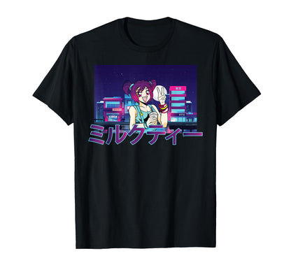 Manga Anime Vaporwave Aesthetic Milk T-Shirt - Casual Everyday Wear Unisex - T-Shirt, Sweatshirt, Hoodie