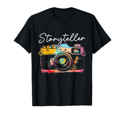 Photographer Storyteller Camera T-Shirt - Trendy Graphic Men Women - T-Shirt, Sweatshirt, Hoodie