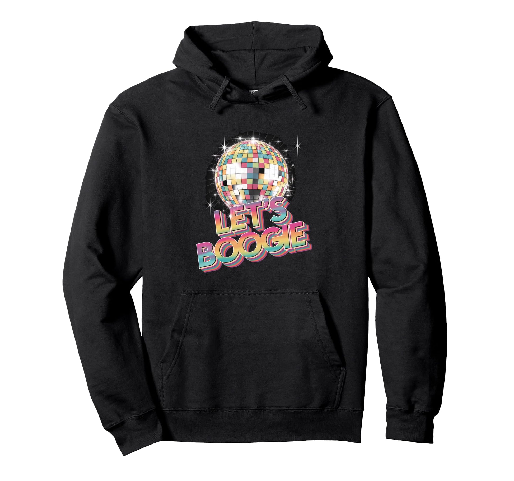 Disco Ball Lets Boogie Fever Hoodie - Minimalist Print for Adults - T-Shirt, Sweatshirt, Hoodie