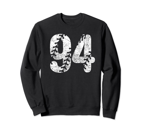 Baseball Softball Mom 94 Number 94 Sweatshirt - Novelty Apparel for Adults - T-Shirt, Sweatshirt, Hoodie
